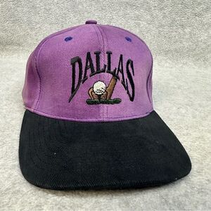 Dallas Golf Hat Cap Purple Black Strap Back Logo‎ Outdoor Classic Casual Golf